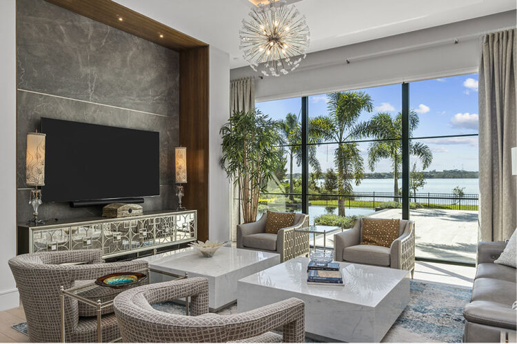 Modern Transitional Living Room | Villa Del Lago